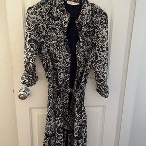 Brand new, never worn Tory Burch paisley print lined shirt dress.